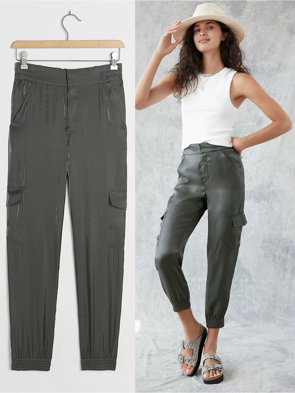 By Anthropologie Shimmer Cargo Jogger Pants.          Sk6